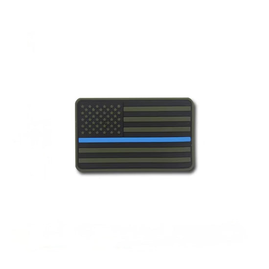 PARCHE DE GOMA PVC – USA FLAG THIN BLUE LINE