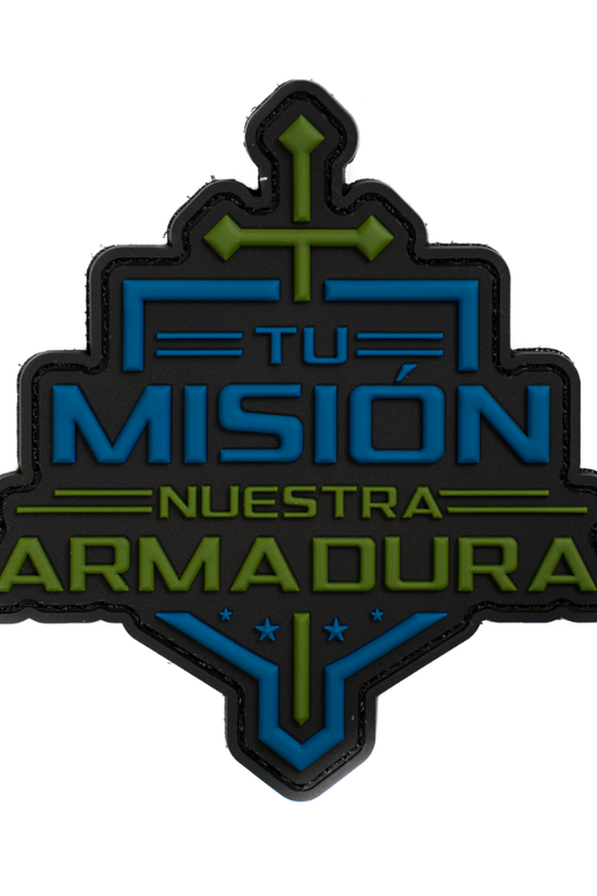 PARCHE DE PVC – BLUE KNIGHTS TACTICAL “TU MISIÓN, NUESTRA ARMADURA”