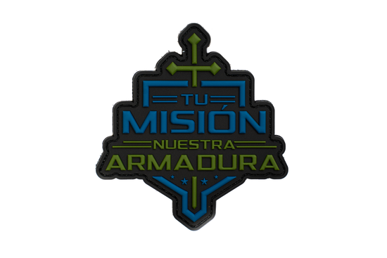 PARCHE DE PVC – BLUE KNIGHTS TACTICAL “TU MISIÓN, NUESTRA ARMADURA”