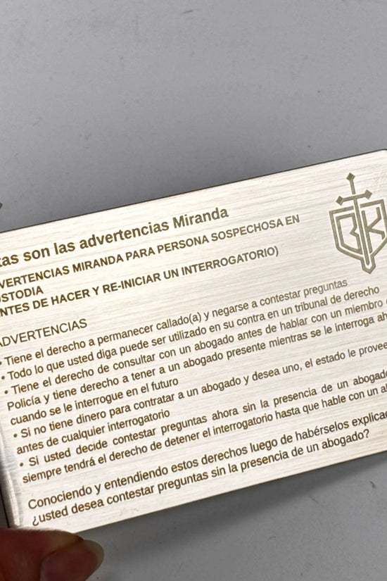 MIRANDA RIGHTS CARD